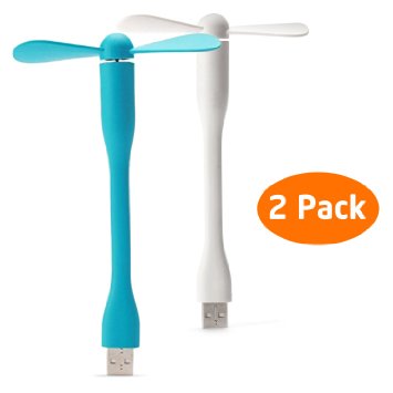 QPAU Pack of 2 Portable USB Powered Cooling Fan