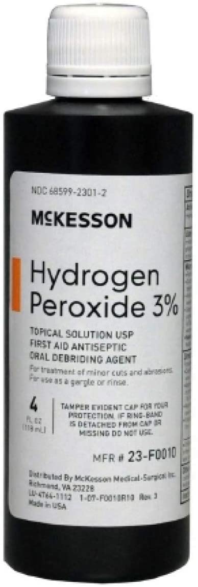 Hydrogen Peroxide McKesson 4 oz. Solution Bottle - 24/CS (MFN # 23-F0010)