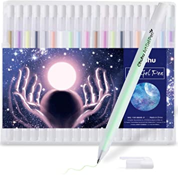 Gold Silver White Gel Pen Set for Artist, Ohuhu 10 Colors (20 Pack) Gel Ink Pens, White Pens for Highlighting on Markers Colored Pencils Watercolor Paintings, Gel Paint Pens for Drawing, Sketching Cards DIY and Black Paper Drawing Pen Gift