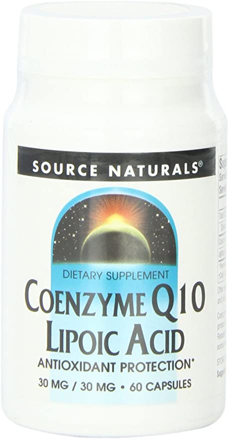 Source Naturals Coenzyme Q10,/Lipoic Acid 30mg/30mg, 60 Capsules