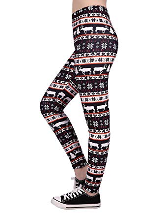 HDE Trendy Design Workout Leggings - Fun Fashion Graphic Printed Cute Patterns