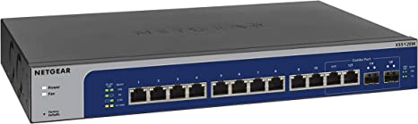 NETGEAR 12-Port 10G Multi-Gigabit Smart Managed Plus Switch (XS512EM) - with 2 x 10G SFP , Desktop/Rackmount, and ProSAFE Lifetime Protection