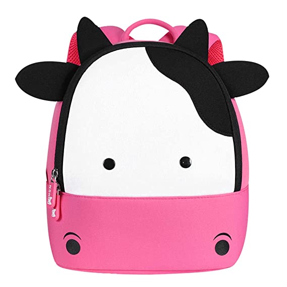 NOHOO Toddler Backpack Kids Backpack Cute Animal Schoolbag Waterproof Zoo Backpack for Baby Boy and Girl Age 2 to 7 (Cow, Medium for age 3-4)