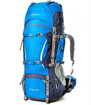 Mountaintop 70L 10L Outdoor Sport Water-resistant Internal Frame Backpack Hiking Backpack Backpacking Trekking Bag with Rain Cover for Climbing,camping,hiking,Travel and Mountaineering-15805II