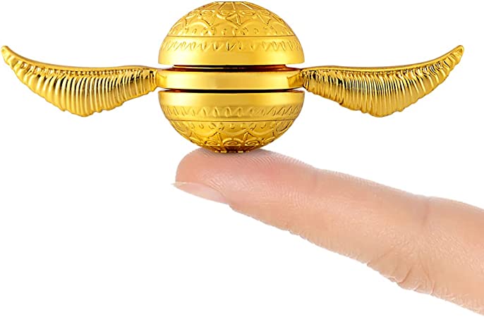 MOSOTECH Fidget Hand Spinner Gift for Fans of The Medieval Magical Wizardry World, Stress Anxiety ADHD Relief Figets Toy Made by Metal with High Speed Low Noise Steel Bearing - Golden (V2)