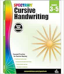 Spectrum Cursive Handwriting Workbook for Kids Ages 8 to 12, Letters and Cross-Curricular Words Cursive Handwriting Workbook for Kids, Grades 3 to 5 - 96 Pages