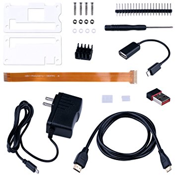 kuman 9-in-1 Raspberry Pi Zero W Premium Mega Pack OTG USB Cable,2A Power Supply, Pin Headers, mini HDMI Adapter, Acrylic Protector Case, Heat sink, WiFi Dongle & Zero Web Camera FPC Ribbon Cable