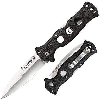 Cold Steel Counter Point Folding Knife with Tri-Ad Lock and Pocket Clip