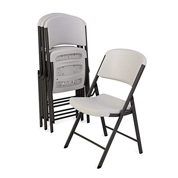 Lifetime 42803 Classic Commercial Grade Folding Chair, Almond, 4 Pack