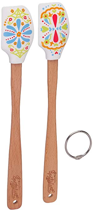 Tovolo Spatulart Mini Spatulas with Fiesta Graphic, Heat Resistant, Dishwasher Safe - Set of 2