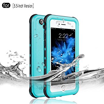 RedPepper Waterproof Case for iPhone 6 Plus/6s Plus［5.5-Inch ］, IP68 Certified Drop Resistant Full Sealed Underwater Protective Cover, Shockproof, Snowproof, Dirtproof for Outdoor Sports (Grass Blue)