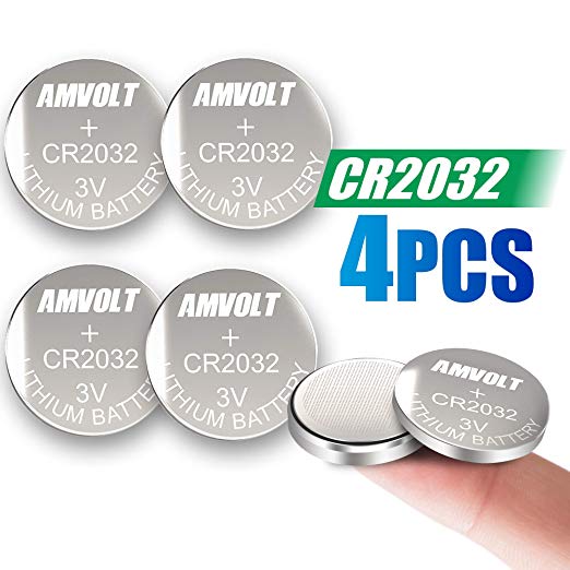 4 Pack AmVolt CR2032 Battery 220mAh 3 Volt Lithium Battery Coin Button Cell 2023 Expiry Date
