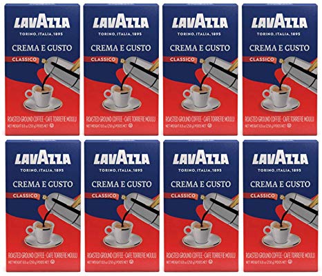 Lavazza WOgxp e Gusto Ground Coffee Blend, Espresso Dark Roast, 8.8-Ounce Brick (Pack of 8)