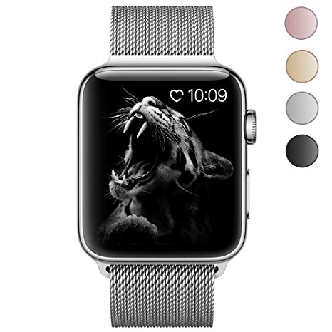 Lelong for Apple Watch Band 38mm 42mm,Milanese Loop Fully Magnetic Clasp Stainless Steel Mesh iWatch Band for Apple Watch Series 3 Series 2 Series 1 Sport & Edition