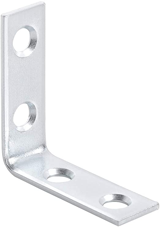 Home Master Hardware 1-1/2 inch L Bracket Corner Brace Joint Right Angle Brackets with Screws (20 Pack)