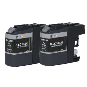 E-Z Ink Compatible Ink Cartridge Replacement for Brother LC-103XL High Yield (2 Black) 2 Pack