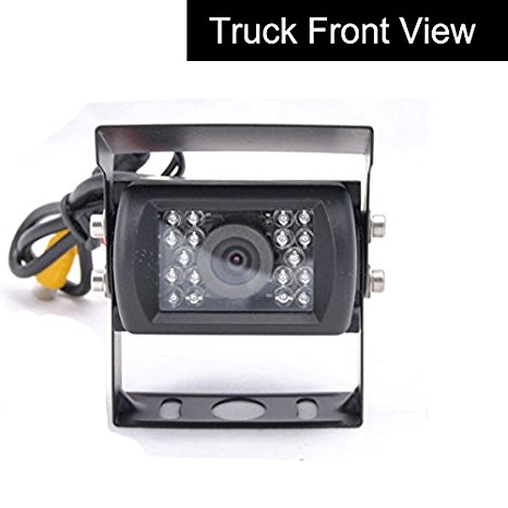E-KYLIN Truck Front View Forward Camera for Lorry Pickup Bus Vehicle Van Camper Car - CCD HD Non-Mirror Image w/o Parking Assistance Lines - Waterproof, Night Vision DC 12V - 24V 32FT Video Cable