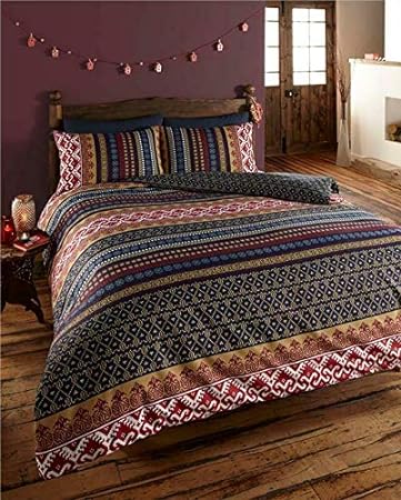 Homemaker ® Duvet cover sets geometric print boho style quilt cover & pillow cases (King)
