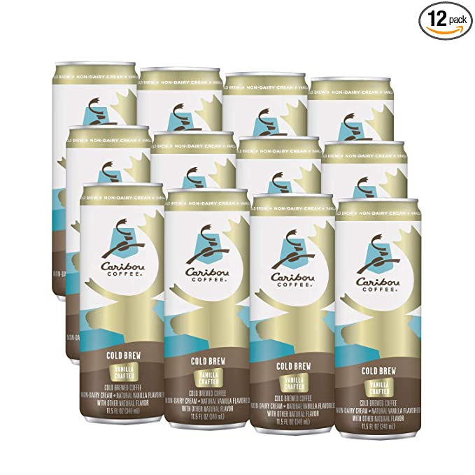 Caribou Coffee Vanilla Crafted Cold Brew Coffee, 11.5 Fl Oz (12 count)