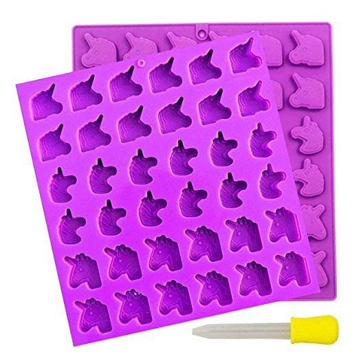 Silicone Candy Gummy Chocolate Molds Unicorn - Baking Mold Chocolate Molds Non-stick Silicone Ice Cube Tray 2Pack (Premium Silicone BPA Free)