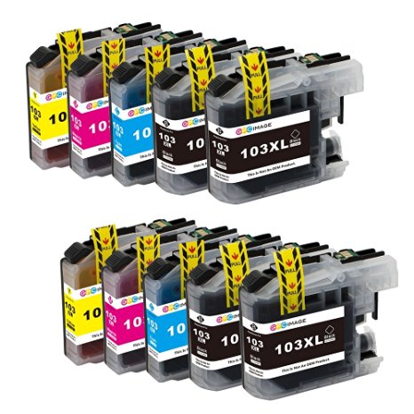 GPC Image 10 Pack Compatible Ink Replacement for Brother LC103XL (4 Black, 2 Cyan, 2 Magenta, 2 Yellow) for use in Brother MFCJ4510DW MFCJ875DW MFC-J470DW MFC-J870DW MFCJ6920DW MFC-J6720DW Printers