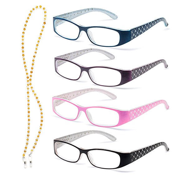 Specs Reading Glasses, All Magnification Strengths, Quilted Crystal Design