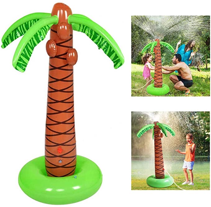 Freehawk Inflatable Palm Tree Yard Sprinkler Water Toys for Kids Backyard Spray Water Games Outdoor Party Palm Tree for Boy & Girls