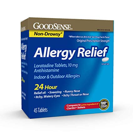 GoodSense Allergy Relief Loratadine Tablets, 10 mg, 45 Count Allergy Pills for Allergy Relief