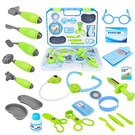 Toy Choi's Kids Doctor Kit with Electric Pretend Play Medical Tools in Sturdy Case, Toddler Toys for Boys and Girls