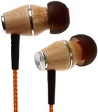 Symphonized XTC Premium Genuine Wood In-ear Noise-isolating Headphones with Microphone Orange Stripe