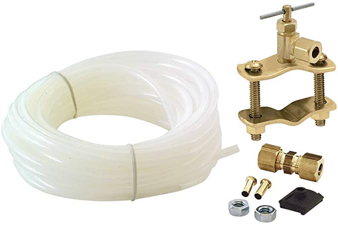 Eastman 48362 Polyethylene Ice Maker Installation Kit with Brass Inserts, 25 Ft Length, White