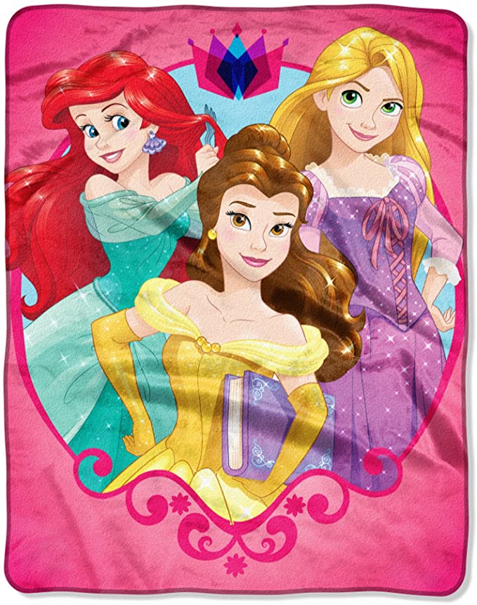 Northwest Princess' Rapunzel Ariel and Belle Throw Blanket 40in x 50in