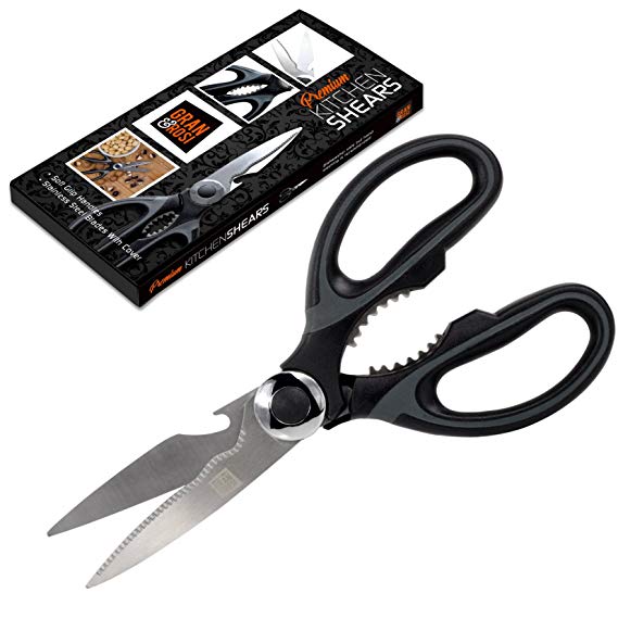 Chef Quality Kitchen Scissors - Heavy Duty Stainless Steel Kitchen Shears - Extremely Sharp, Perfect For Cutting Your Chicken, Fish, Poultry And Vegetables