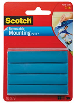 Scotch Lightweight Mounting Putty, 2 oz, Blue