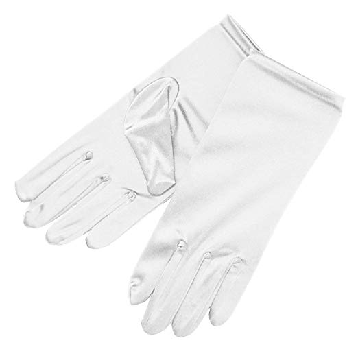 ZaZa Bridal Shiny Stretch Satin Dress Gloves Wrist Length 2BL