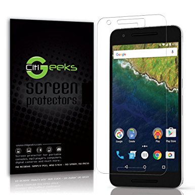 CitiGeeks® Google Nexus 6P by Huawei High Definition (HD) Screen Protector - [Ultra Clear] Maximum Clarity Invisible Screen Protector with Accurate Touch Screen Sensitivity [3-Pack] Lifetime Warranty