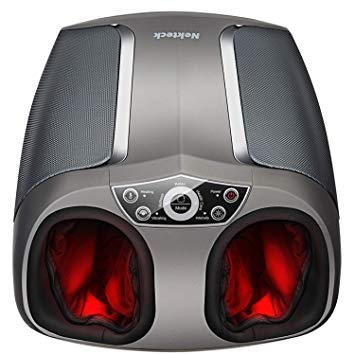 Nekteck Shiatsu Foot Massager Machine with Heat, Air Compression, Deep Rolling Kneading Therapy, Improve Blood Circulation, Relieve Foot Pain from Plantar Fasciitis, Home, Office Use & Gift Idea