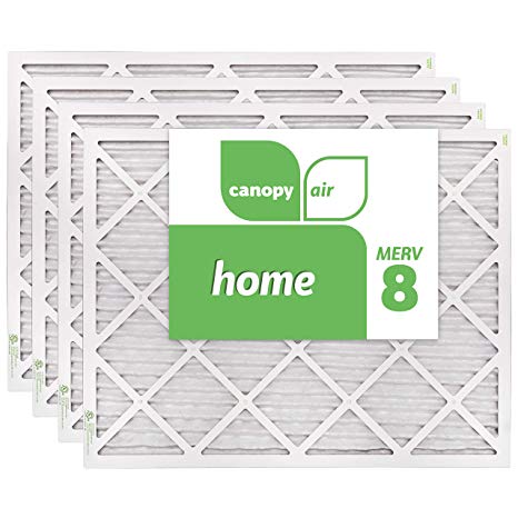 Canopy Air 20x25x1, Home AC Furnace Air Filter, MERV 8, Made in the USA, 4-Pack (Actual Size 19 1/2" x 24 1/2" x 3/4")