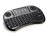 iClever IC-RF02 Mini 24GHz Wireless Entertainment QWERTY Keyboard with Multi-Touch Mouse Touchpad for PC Pad Andriod TV Box Google TV Box Xbox360 PS3 and HTPCIPTV Not for Samsung Smart TV