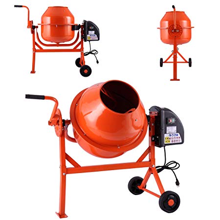 JAXPETY 2-1/5cuft Portable Electric Concrete Cement Mixer Barrow Machine Mixing mortar