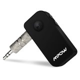 Mpow Portable Bluetooth 30 Receiver A2DP Wireless Adapter for HomeCar Audio Music Streaming Sound System Bluetooth Car Kits with 35 mm Stereo Output for iPhone 6 6plus 5S 4S Galaxy S6 S5 and iOS android Smartphones Cool Black