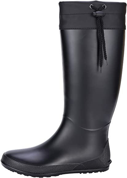 Women's Packable Tall Rain Boots - NOT for Wide Calf - Ultra Lightweight Flat Wellies