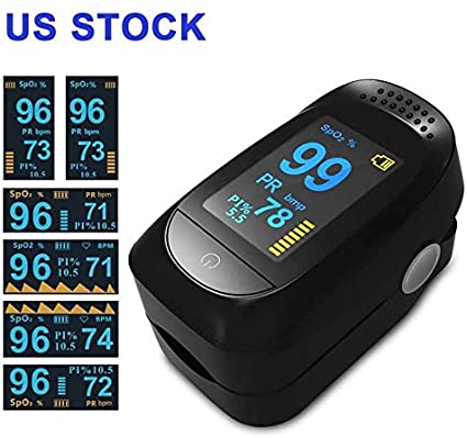 Fingertip Pulse Oximeter Blood Oxygen Sensor,Blood Oxygen Meter,Oxygen Meter Portable Digital Blood Oxygen FDA Approved Pulse Sensor Meter with Alarm and Pulse Rate Monitor for Adults and Children