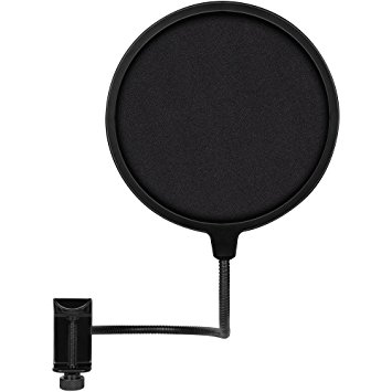 BC Master Pop Filter for Blue Yeti Snowball , Metal Stand Clip,Studio Microphone Recording Pure Sound Durable Material Double Nylon Net (6-inch) PF15