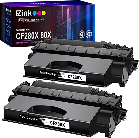 E-Z Ink (TM) Compatible Toner Cartridge Replacement for HP 80X CF280X to use with Pro 400 M401n M401dne M401dw MFP M425dw MFP M425dn (Black, 2 Black) High-Yield