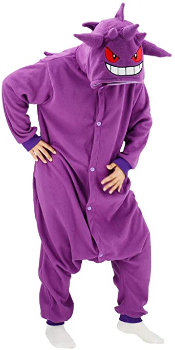 Adult Gengar Costume Halloween Animal Cosplay Christmas Homewear Sleepwear Pajamas for Women and Men