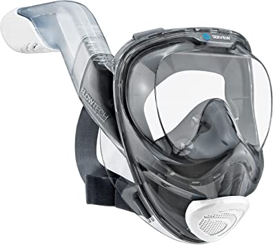 Wildhorn Seaview 180 V2 Full Face Snorkel Mask. Snorkeling Gear for Adults, Young, and Kids. Snorkel Mask Adult with FLOWTECH Advanced Breathing System, Panoramic Side Snorkel Set Design