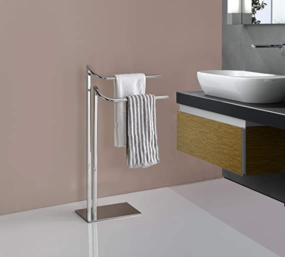 Kings Brand Furniture - Courter Metal Freestanding Bathroom Towel Rack Stand, Chrome