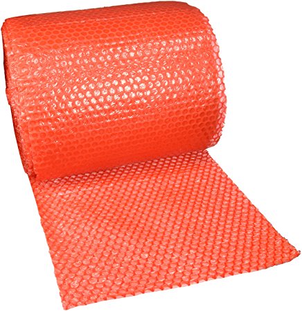 UBOXES Small Bubble Cushioning Wrap 60' 3/16", Bubble Roll 12" Wide, Perforated Every 12", Red (BUBBSMA12RED)