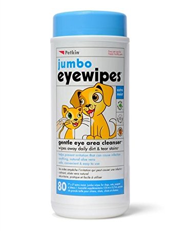 Petkin Jumbo Eye and Ear Wipes (Pack of 80 wipes)